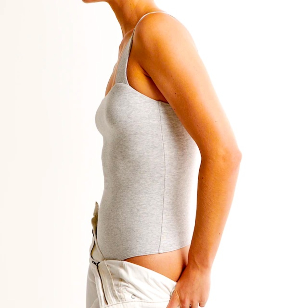 Light Grey Abercrombie & Fitch Bodysuit